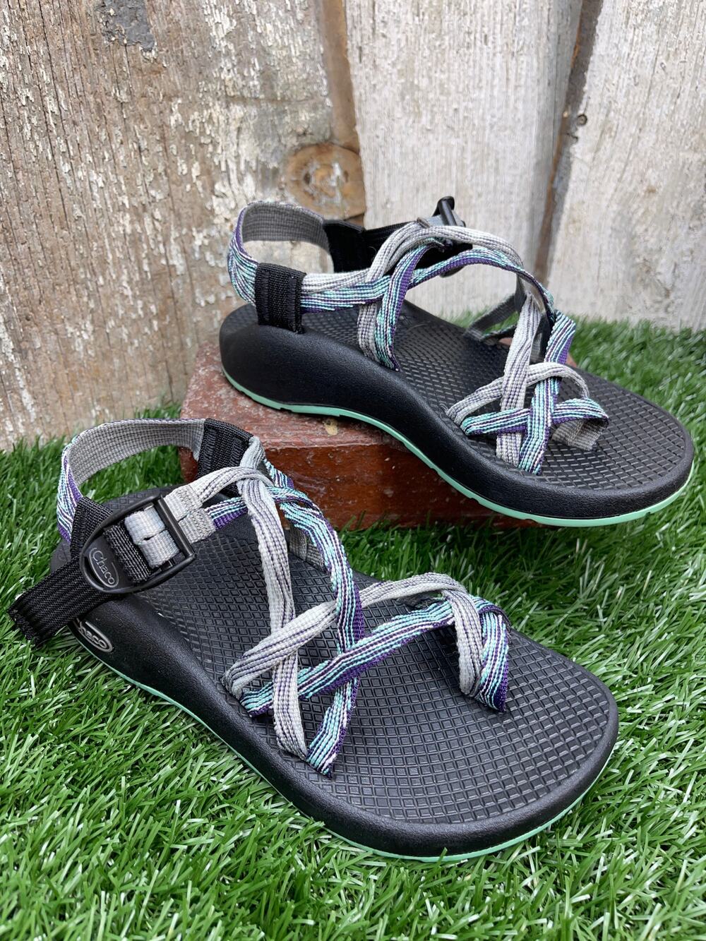 CHACO Zx2 Purple Teal Gray Sandals Women's 5